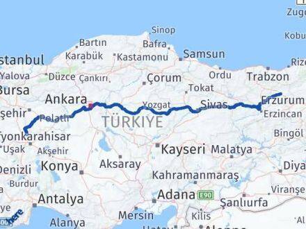 Afyonkarahisar İhsaniye Bayburt Arası Kaç Km - Yol Haritası