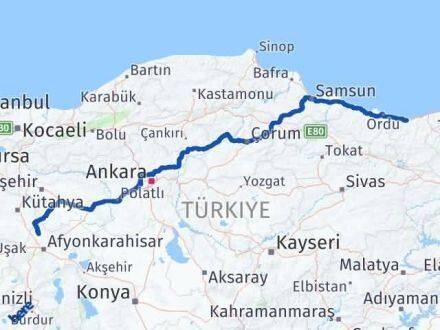 Afyonkarahisar İhsaniye Giresun Arası Kaç Km - Yol Haritası
