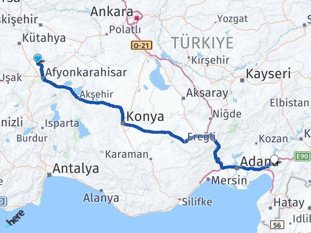 Afyonkarahisar İhsaniye Osmaniye Arası Kaç Km - Yol Haritası