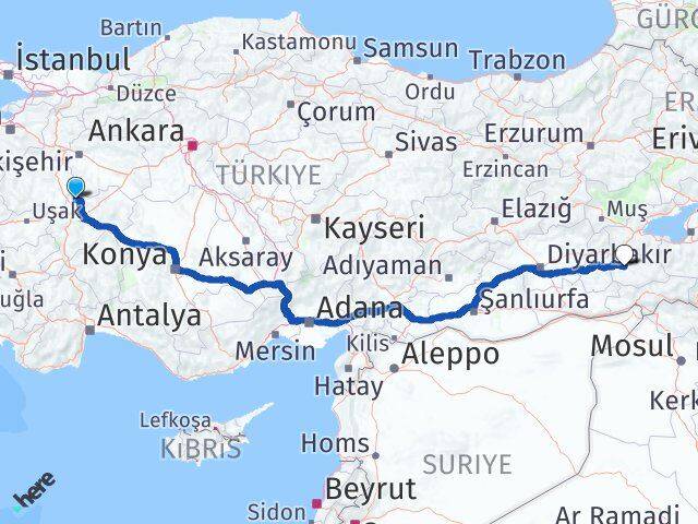 Afyonkarahisar İhsaniye Siirt Arası Kaç Km - Yol Haritası