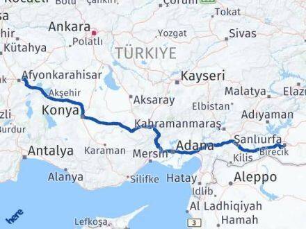 Afyonkarahisar İscehisar Şanlıurfa Arası Kaç Km - Yol Haritası