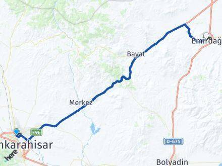 Karşıyaka Emirdağ Arası Kaç Km - Yol Tarifi
