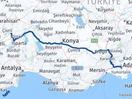 Afyonkarahisar Kızılören Adana Arası Kaç Km - Yol Haritası