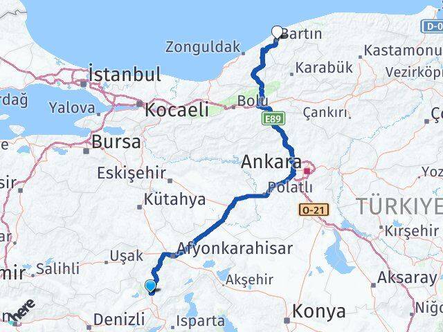 Afyonkarahisar Kızılören Bartın Arası Kaç Km - Yol Haritası