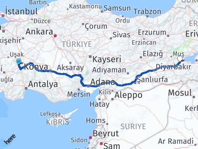 Afyonkarahisar Kızılören Bitlis Arası Kaç Km - Yol Haritası