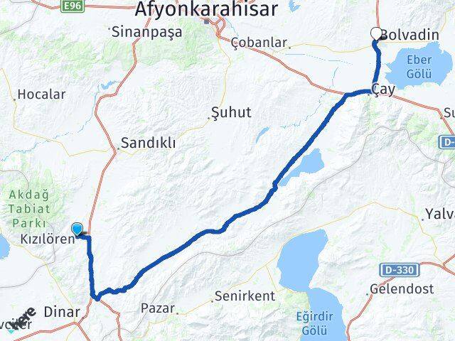 Afyonkarahisar Kızılören Bolvadin Arası Kaç Km - Yol Haritası
