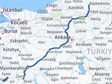 Afyonkarahisar Kızılören Kastamonu Arası Kaç Km - Yol Haritası