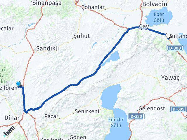 Afyonkarahisar Kızılören Sultandağı Arası Kaç Km - Yol Haritası