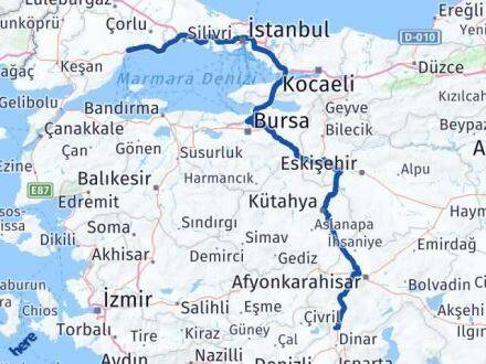 Afyonkarahisar Kızılören Tekirdağ Arası Kaç Km - Yol Haritası