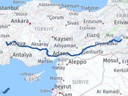 Afyonkarahisar Kızılören Van Arası Kaç Km - Yol Haritası