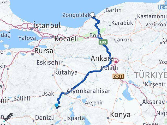 Afyonkarahisar Kızılören Zonguldak Arası Kaç Km - Yol Haritası