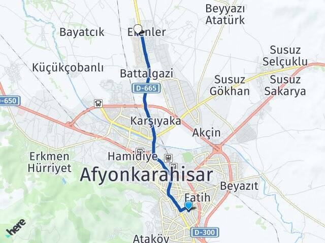 Kocatepe Afyon Kocatepe Üniversitesi Arası Kaç Km - Yol Tarifi
