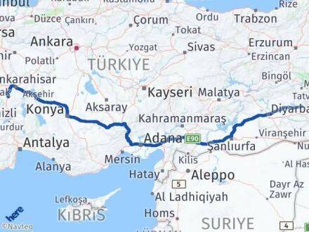 Afyonkarahisar Kozluk Batman Arası Kaç Km - Yol Haritası