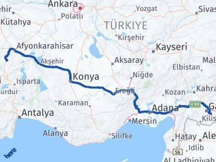 Afyonkarahisar Oğuzeli Gaziantep Arası Kaç Km - Yol Haritası