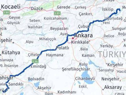 Afyonkarahisar Oğuzlar Çorum Arası Kaç Km - Yol Haritası