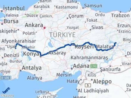 Afyonkarahisar Pertek Tunceli Arası Kaç Km - Yol Haritası