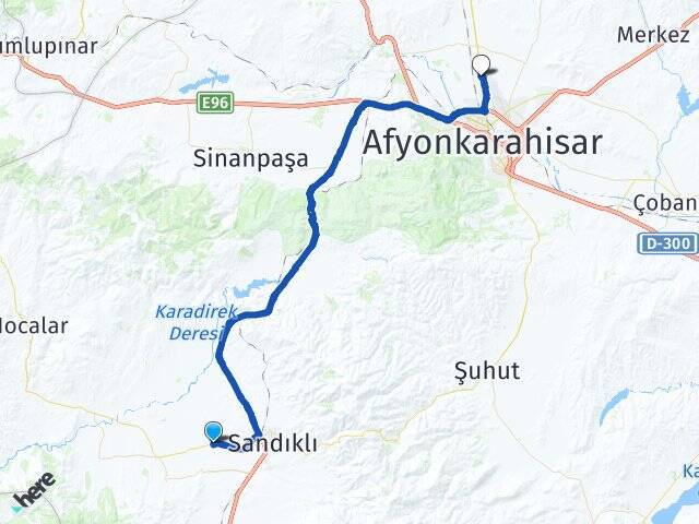 Koçhisar Afyon Kocatepe Üniversitesi Arası Kaç Km - Yol Tarifi