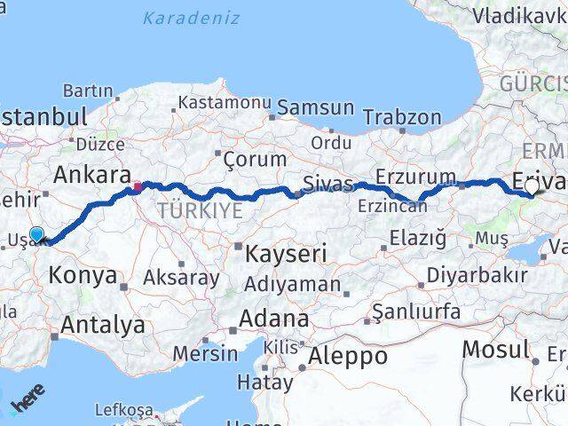 Afyonkarahisar Sinanpaşa Ağrı Arası Kaç Km - Yol Haritası