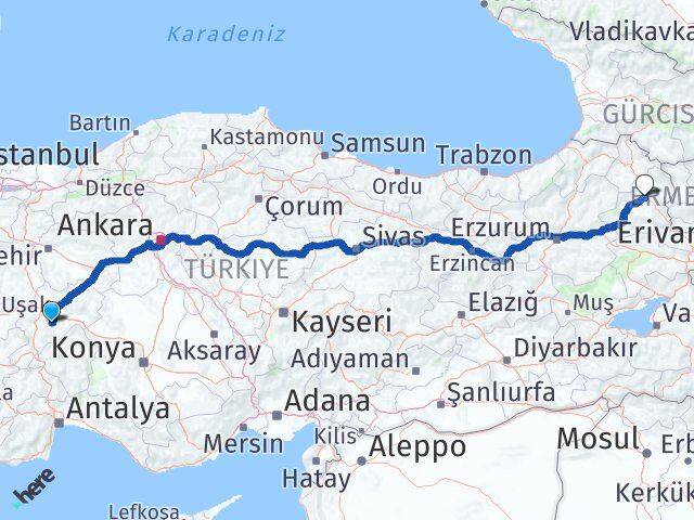 Afyonkarahisar Şuhut Kars Arası Kaç Km - Yol Haritası