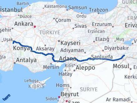 Afyonkarahisar Şuhut Şırnak Arası Kaç Km - Yol Haritası