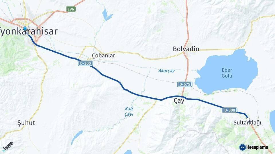 Afyonkarahisar Sultandağı Arası Kaç Km - Yol Haritası