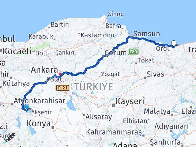 Afyonkarahisar Sultandağı Giresun Arası Kaç Km - Yol Haritası