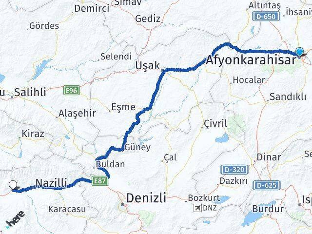 Afyonkarahisar Sultanhisar Aydın Arası Kaç Km - Yol Haritası
