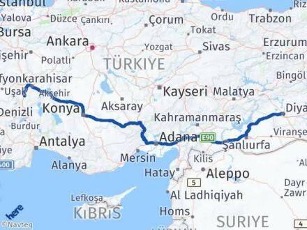 Afyonkarahisar Sur Diyarbakır Arası Kaç Km - Yol Haritası