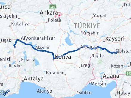 Afyonkarahisar Tufanbeyli Adana Arası Kaç Km - Yol Haritası