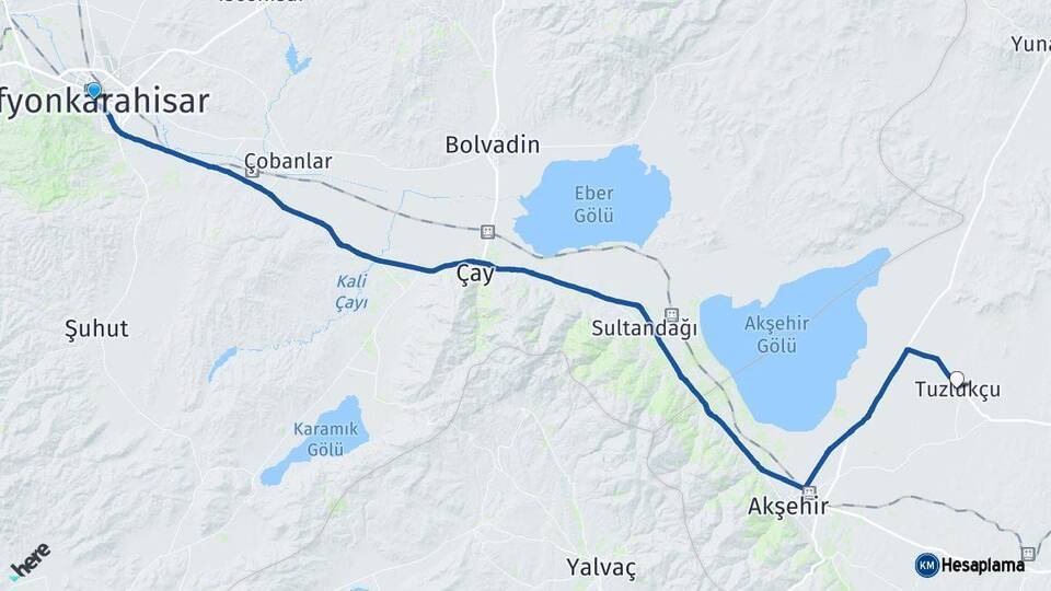 Afyonkarahisar Tuzlukçu Arası Kaç Km - Yol Tarifi