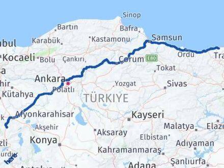 Afyonkarahisar Vakfıkebir Trabzon Arası Kaç Km - Yol Haritası