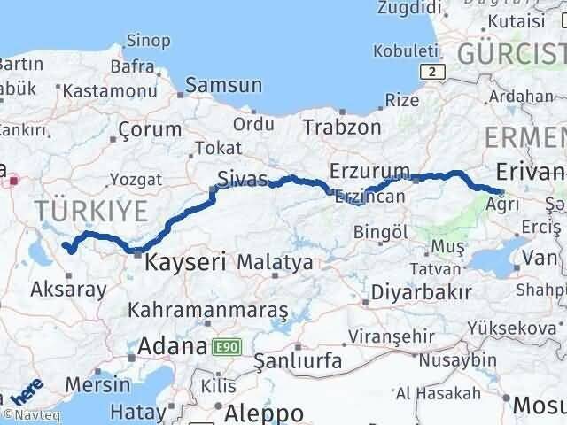 Ağrı Ağaçören Aksaray Arası Kaç Km - Yol Haritası