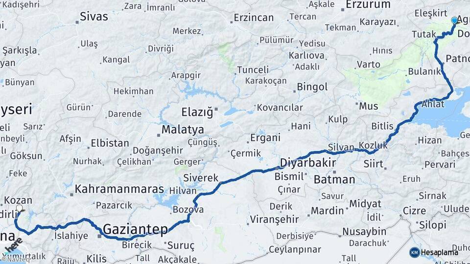 Ağrı Ağrı Otogarı Arası Kaç Km - Yol Tarifi
