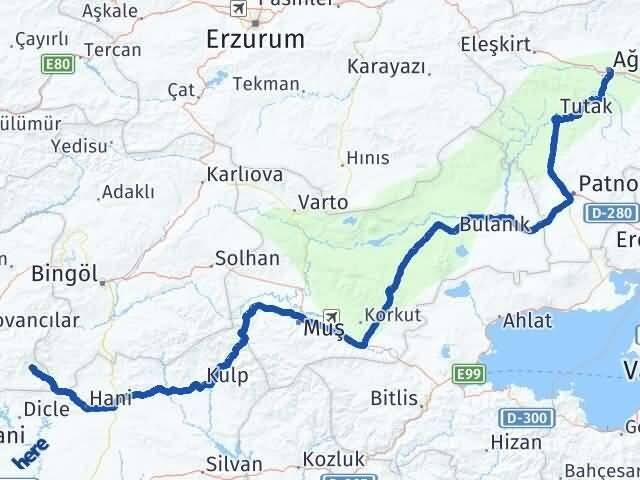Ağrı Arıcak Elazığ Arası Kaç Km - Yol Haritası