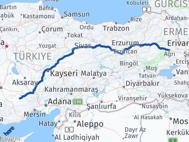 Ağrı Ayrancı Karaman Arası Kaç Km - Yol Haritası