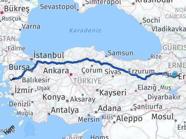 Ağrı Burhaniye Balıkesir Arası Kaç Km - Yol Haritası