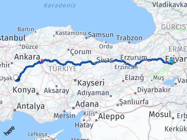 Ağrı Çobanlar Afyonkarahisar Arası Kaç Km - Yol Haritası