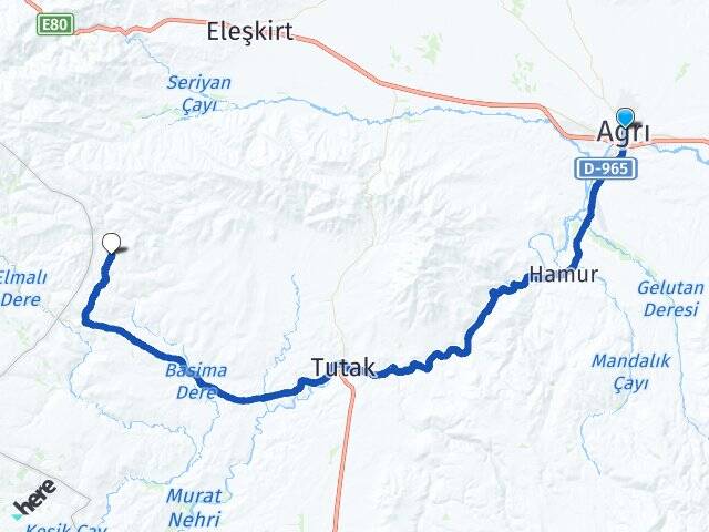 Ağrı Dikme Tutak Arası Kaç Km - Yol Haritası
