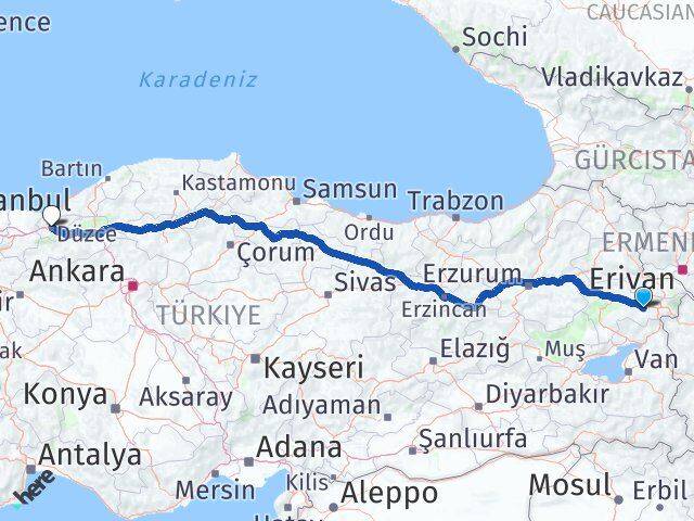 Ağrı Diyadin Düzce Arası Kaç Km - Yol Haritası