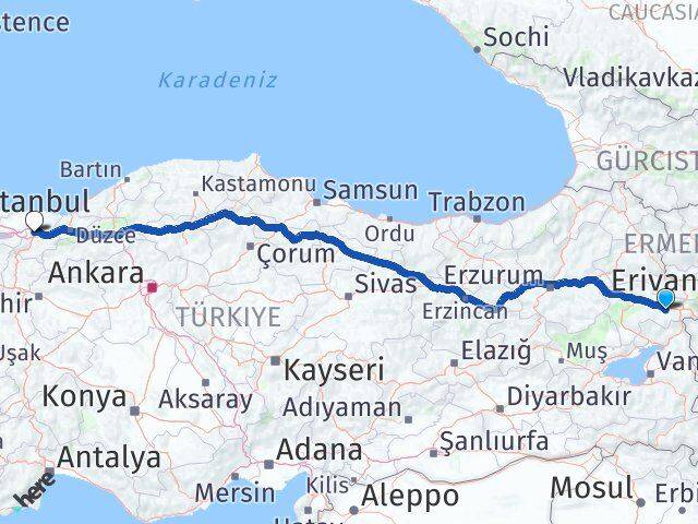 Ağrı Diyadin Sakarya Arası Kaç Km - Yol Haritası