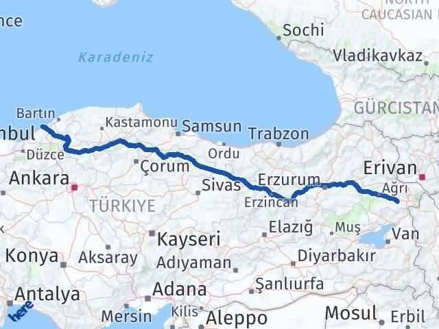 Ağrı Diyadin Zonguldak Arası Kaç Km - Yol Haritası