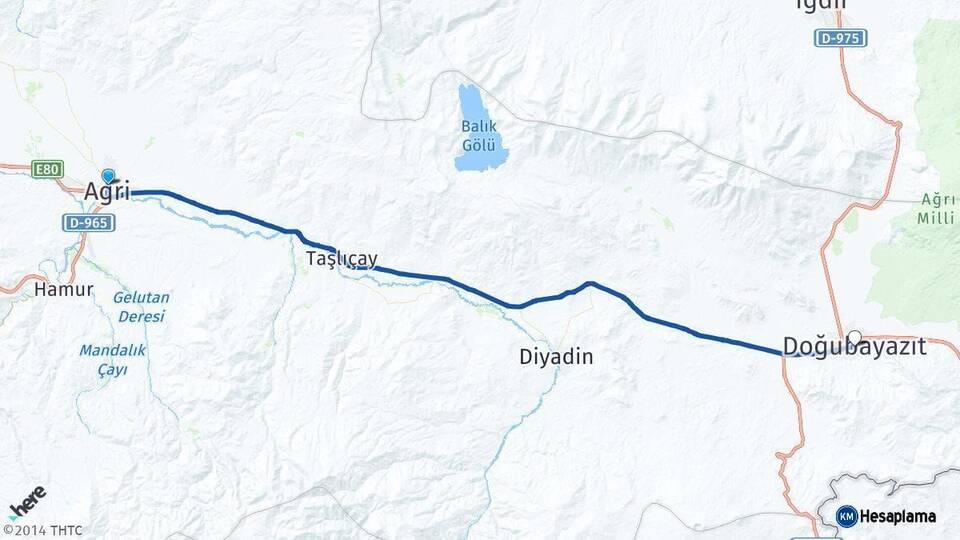 Ağrı Doğubayazıt Arası Kaç Km - Yol Haritası
