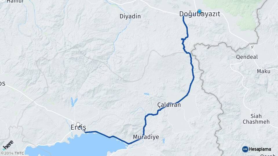 Ağrı Doğubayazıt Erciş Van Arası Kaç Km - Yol Haritası