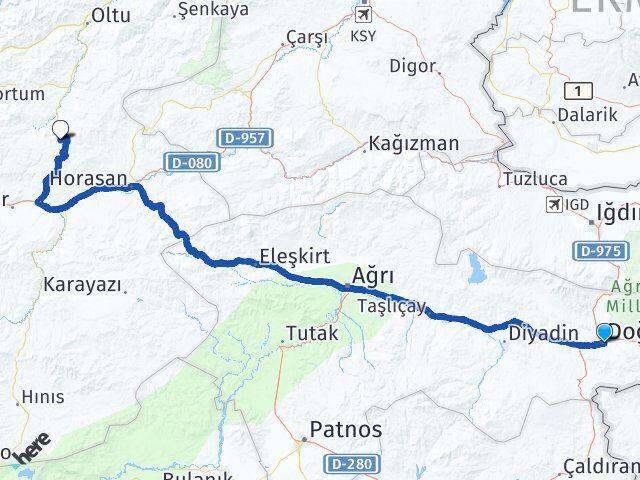 Ağrı Doğubayazıt Narman Erzurum Arası Kaç Km - Yol Haritası