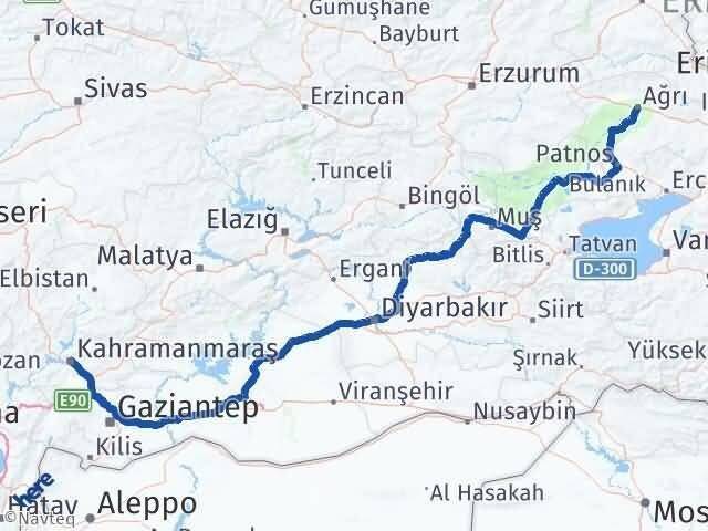 Ağrı Dulkadiroğlu Arası Kaç Km - Yol Tarifi