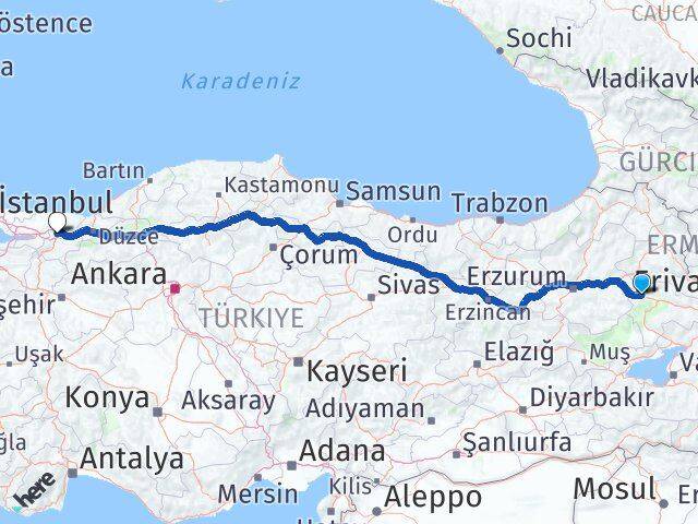 Ağrı Eleşkirt Sakarya Arası Kaç Km - Yol Haritası
