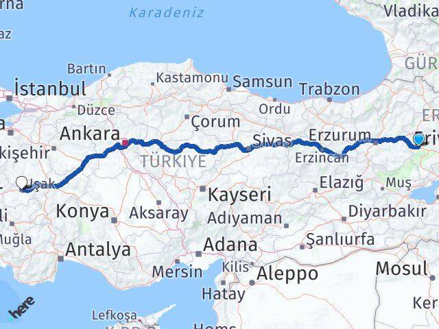 Ağrı Eleşkirt Uşak Arası Kaç Km - Yol Haritası
