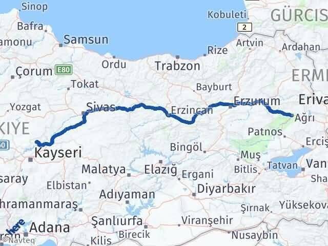 Ağrı Felahiye Arası Kaç Km - Yol Tarifi