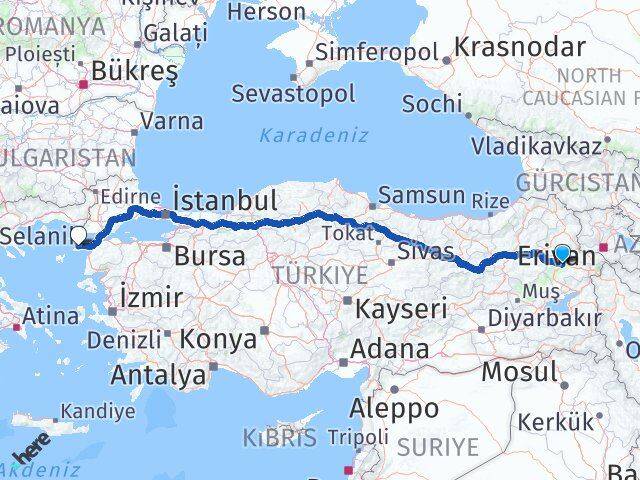 Ağrı Gökçeada Çanakkale Arası Kaç Km - Yol Haritası
