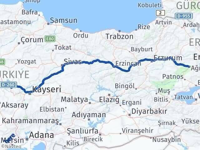 Ağrı Hacıbektaş Nevşehir Arası Kaç Km - Yol Haritası